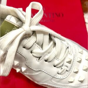 Valentino Rockstud White Leather Sneakers